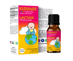 Kiddivit Baby Lactase liquid drops with lactase for babies and infants under 4 years. Comes in 1 FL OZ glass bottle with 100 daily servings. It is sugar free, made in USA, cGMP, gluten free, and vegetarian friendly. (Espanol) Kiddivit Baby Lactase gotas líquidas con lactasa para bebés y niños menores de 4 años. Viene en una botella de vidrio de 1 FL OZ con 100 porciones diarias. Es sin azúcar, fabricado en EE. UU., CGMP, sin gluten y apto para vegetarianos. 
