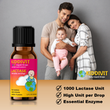 Kiddivit Baby Lactase liquid drops with 1,000 lactase unit, high units per drop, essential enzyme for babies and infants under 4 years. (Espanol) Kiddivit Baby Lactase gotas líquidas con 1.000 unidades de lactasa, altas unidades por gota, enzima esencial para bebés y lactantes menores de 4 años.